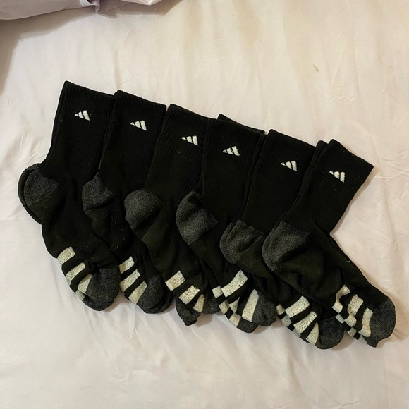 Adidas Men's Black Crew Socks - Picture 1 of 3